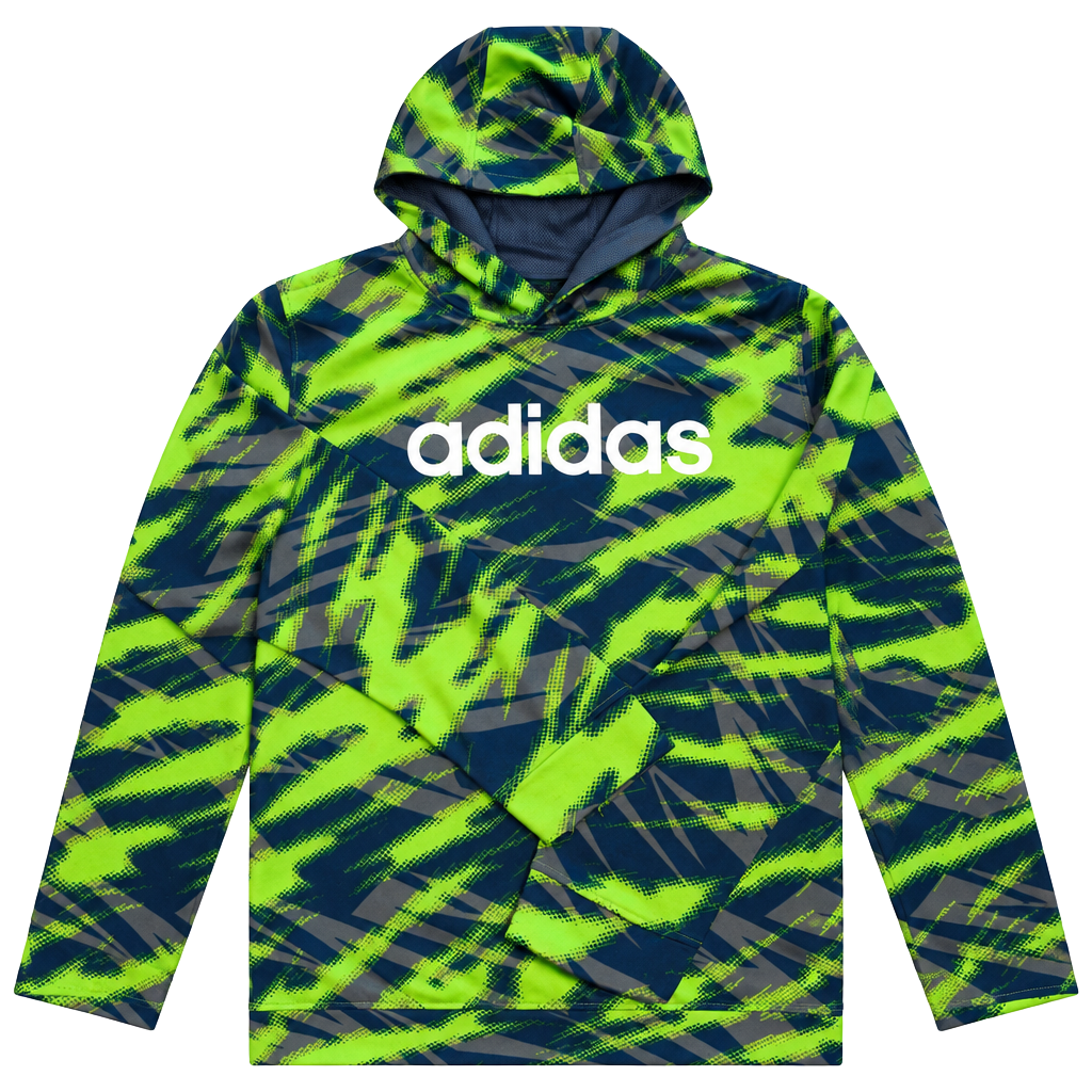 Adidas Green Blue Graphic Print Logo Hoodie Sz youth xL 1