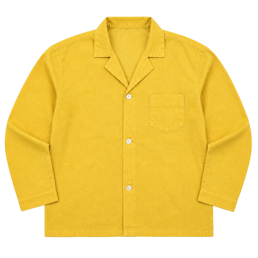 Vintage 1960s Towncraft JCPenney Mustard Yellow Long Sleeve Button-Up Shirt L 1