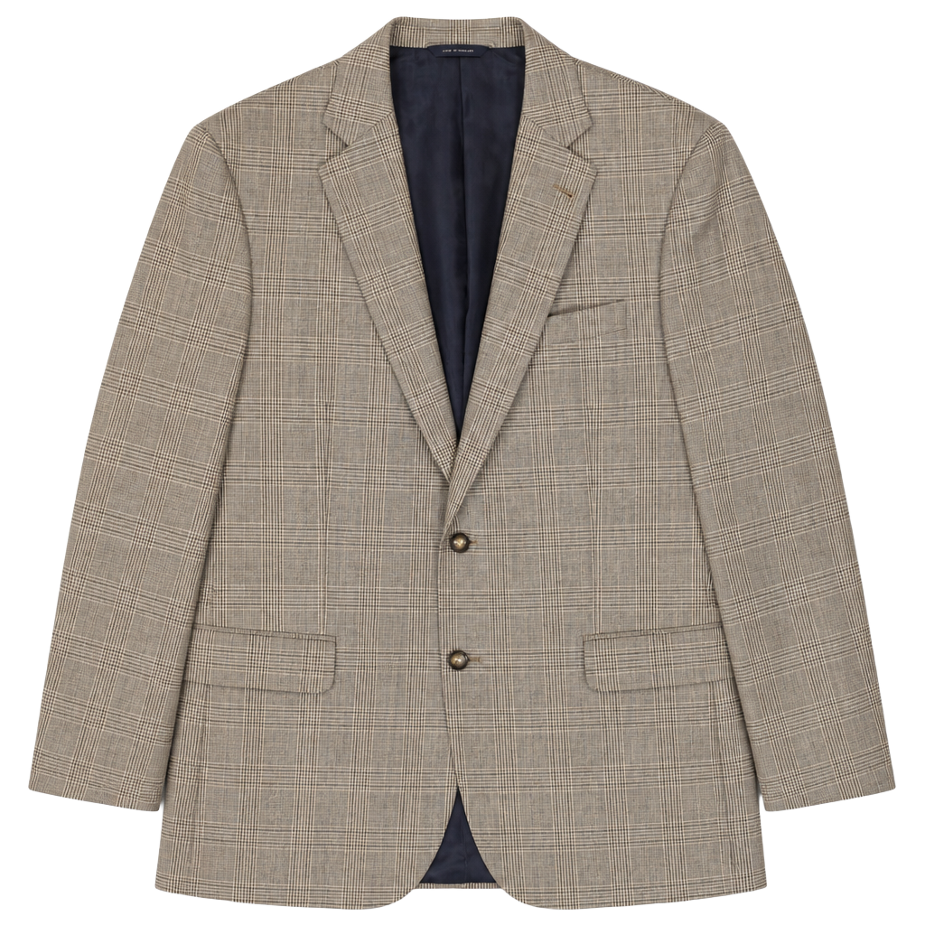 Brooks Brothers 1818 Madison Fit Silk Wool Prince of Wales Check Sport Coat 44L 1