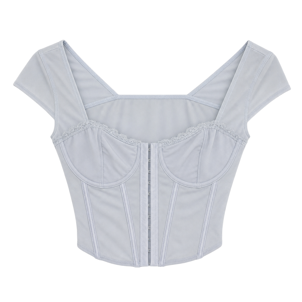 Whimsical fairy Light Blue Mesh Corset Crop Top (maybe Garage brand) 1