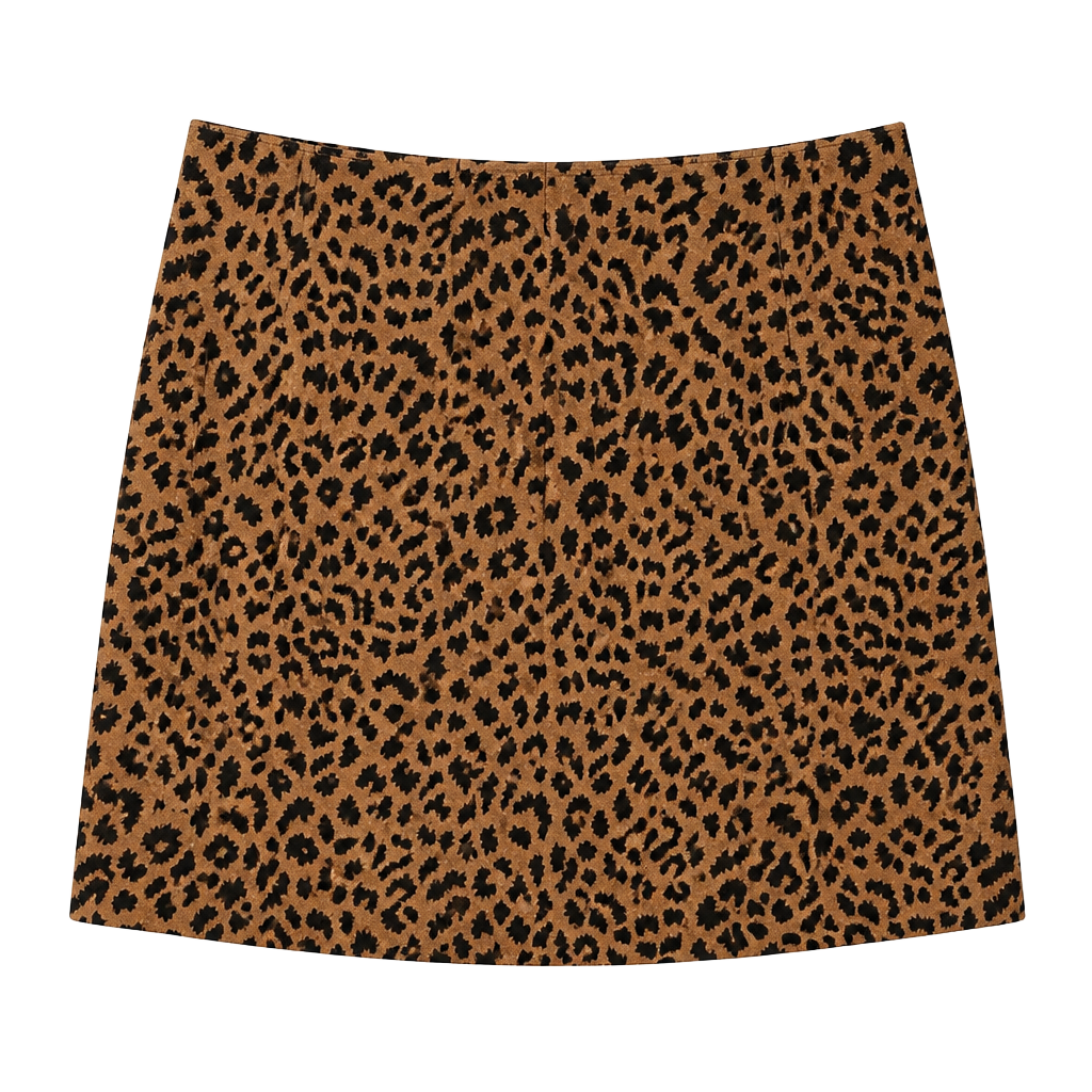 Vintage 90s Passport Genuine Leather Leopard Print Mini Skirt Size M 1
