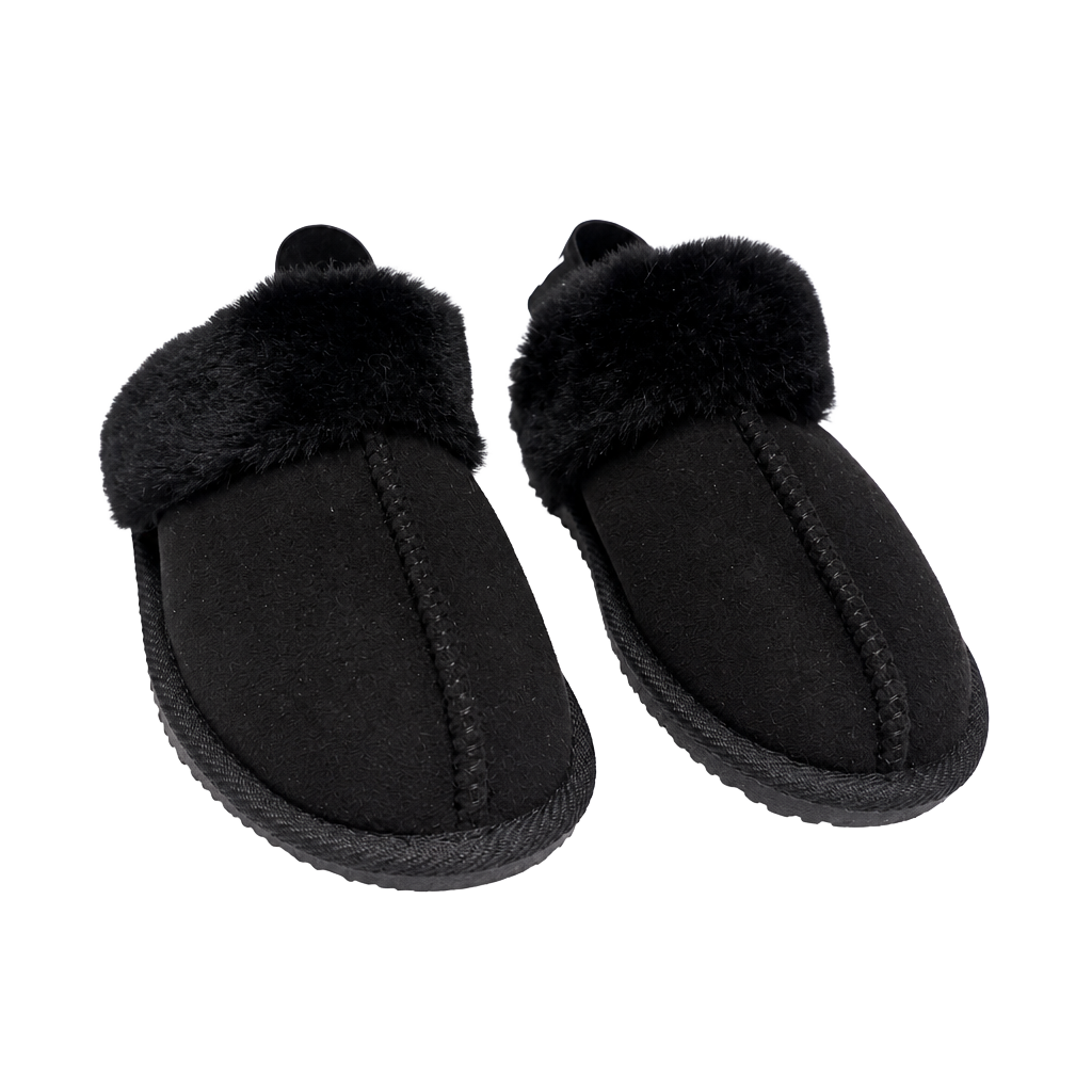 Nicole Miller Kids' black Fluffy Slide Slingback Slippers – 1