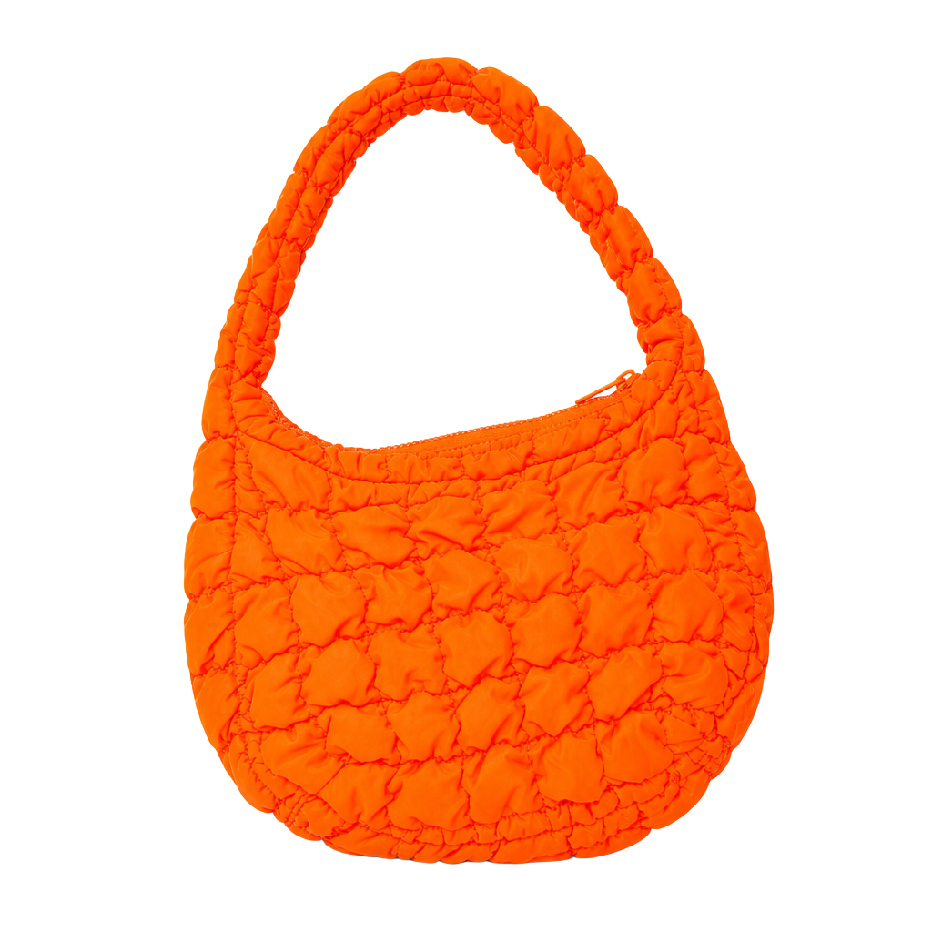 COS Quilted Plush Mini Bag Purse - Orange 1
