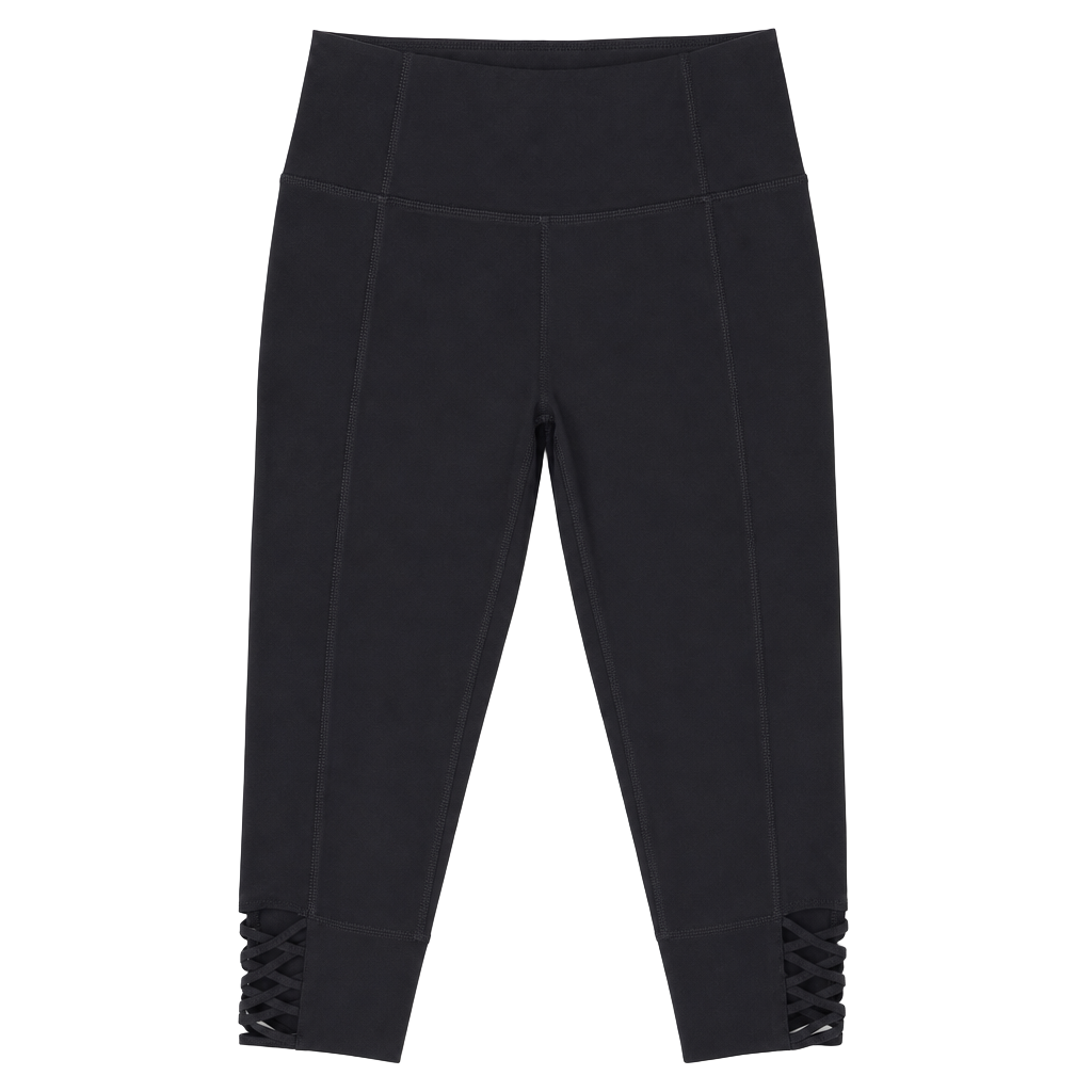 Calvin Klein Performance Black Crisscross Lace-Up Hem Leggings Size S y2k 1
