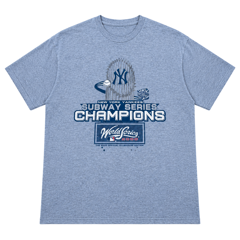 Vintage 2000 Yankees Subway Series Champions Lee Sport Tee XXL 26x31 MLB 1