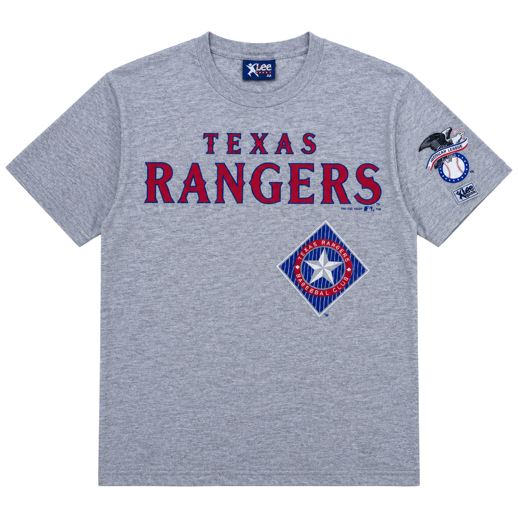 Vintage 1995 Texas Rangers Lee Sport T Shirt Mens M MLB Baseball Gray USA Made 1