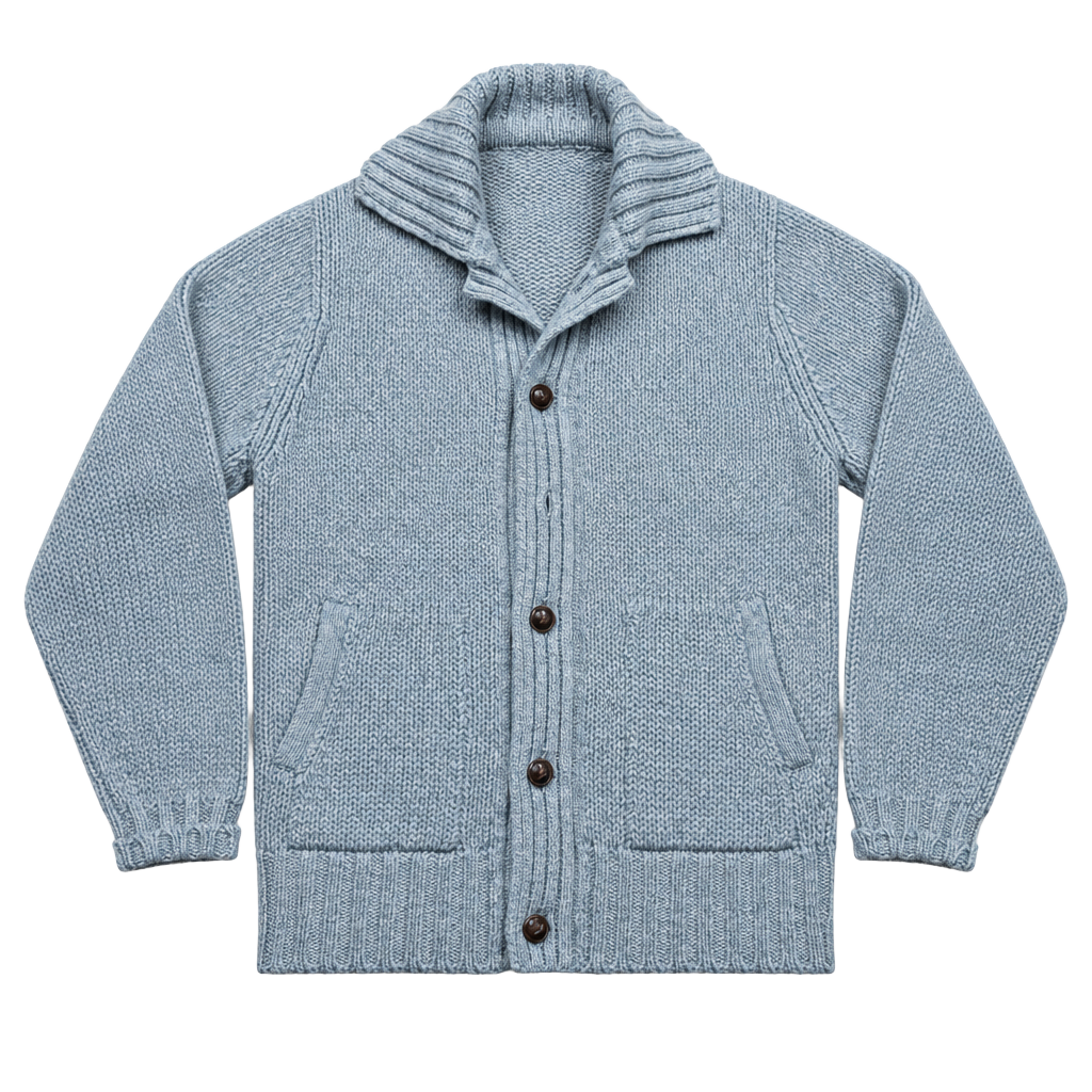 Vintage Alan Paine Shetland Wool Cardigan Mens 42 England Shawl Collar 60s 70s 1