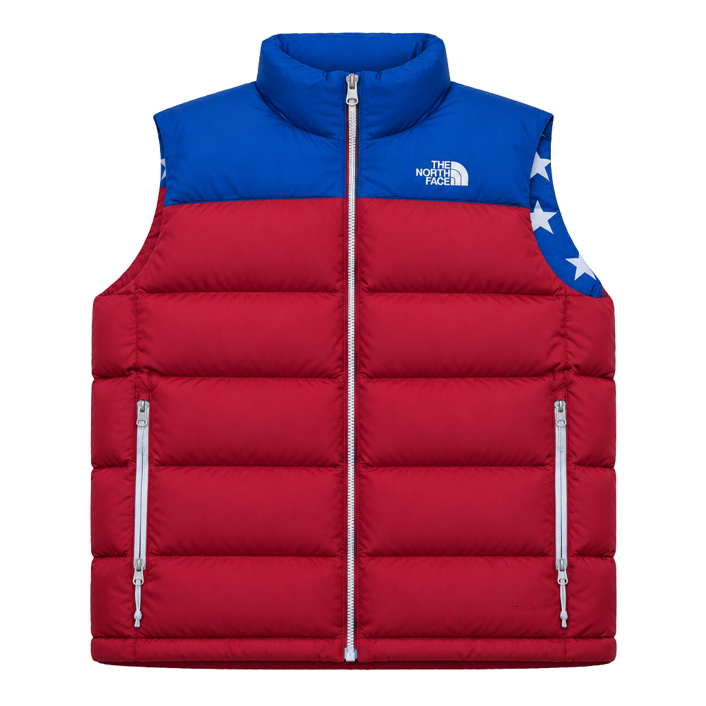 The North Face RU14 2014 Sochi Olympics 700 Down Vest Mens L USA Stars Rare 1