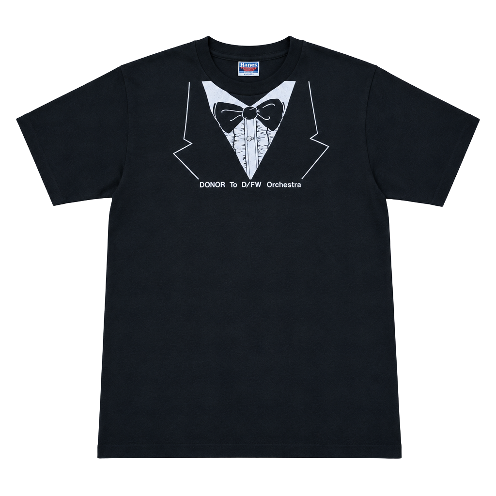 Vintage 80s Hanes DFW Orchestra Donor T Shirt XL Made USA Tuxedo Graphic 1
