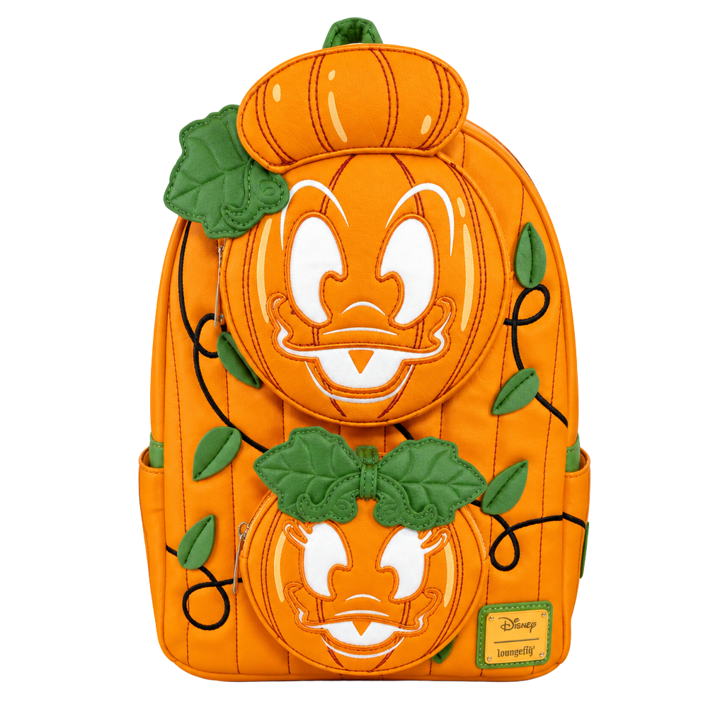 Loungefly Disney Donald & Daisy Jack-o'-Lantern Glow Mini Backpack NWT 1