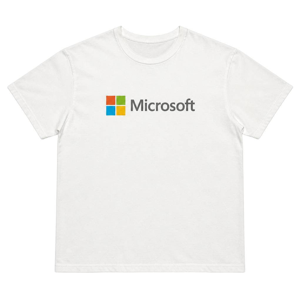 Microsoft Corporate Logo White Graphic T-Shirt XL 1