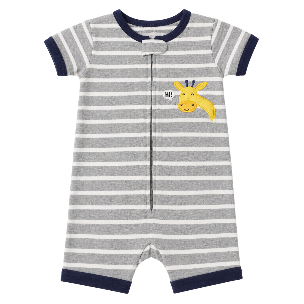 Carter's short sleeve shorts Romper Giraffe, Size 2T , one piece, boys zipper 1