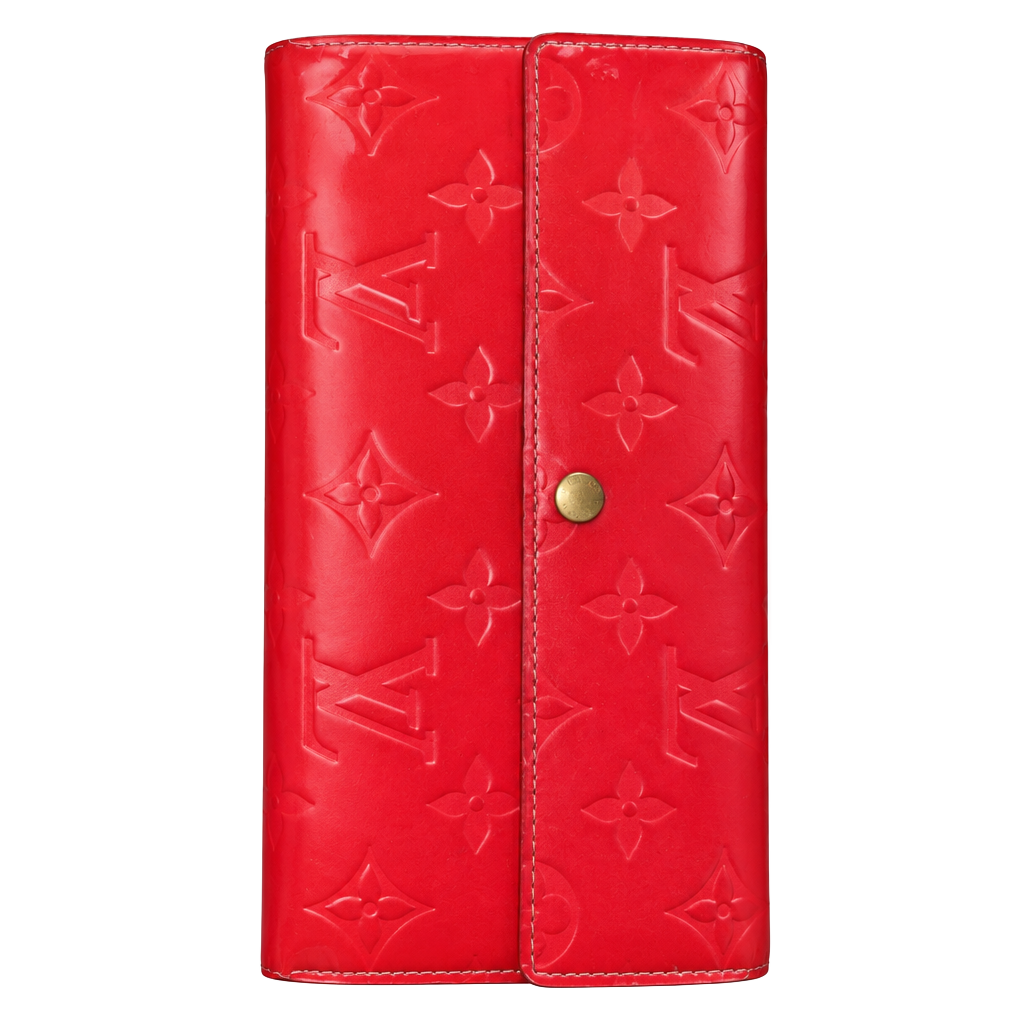 Louis Vuitton Monogram Vernis Sarah Wallet Red Patent Leather 1