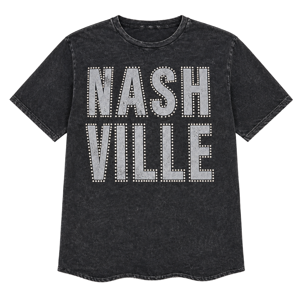 Organic Collective Nashville Graphic T-Shirt Black Studded Tee 1