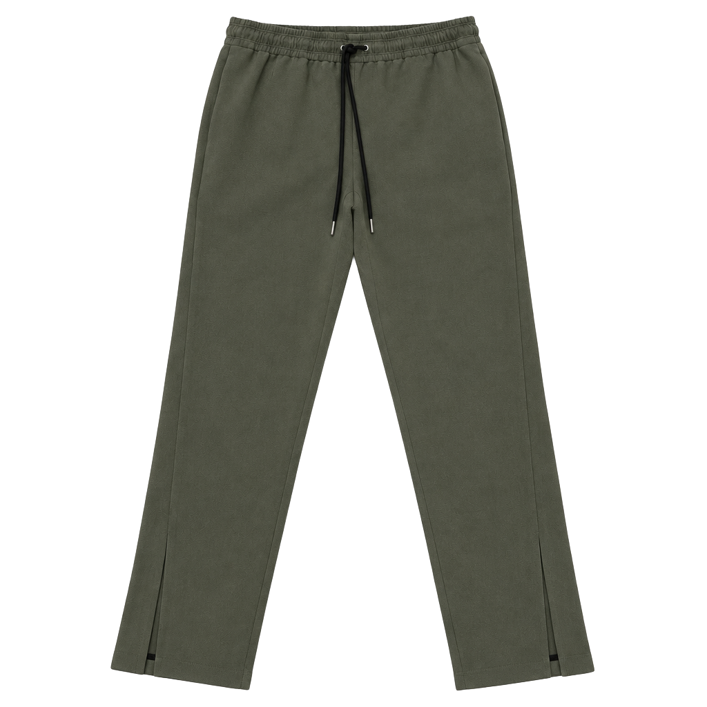 Theory Slit Pull On W Regent Crepe Pants Size 2 Olive Green 1