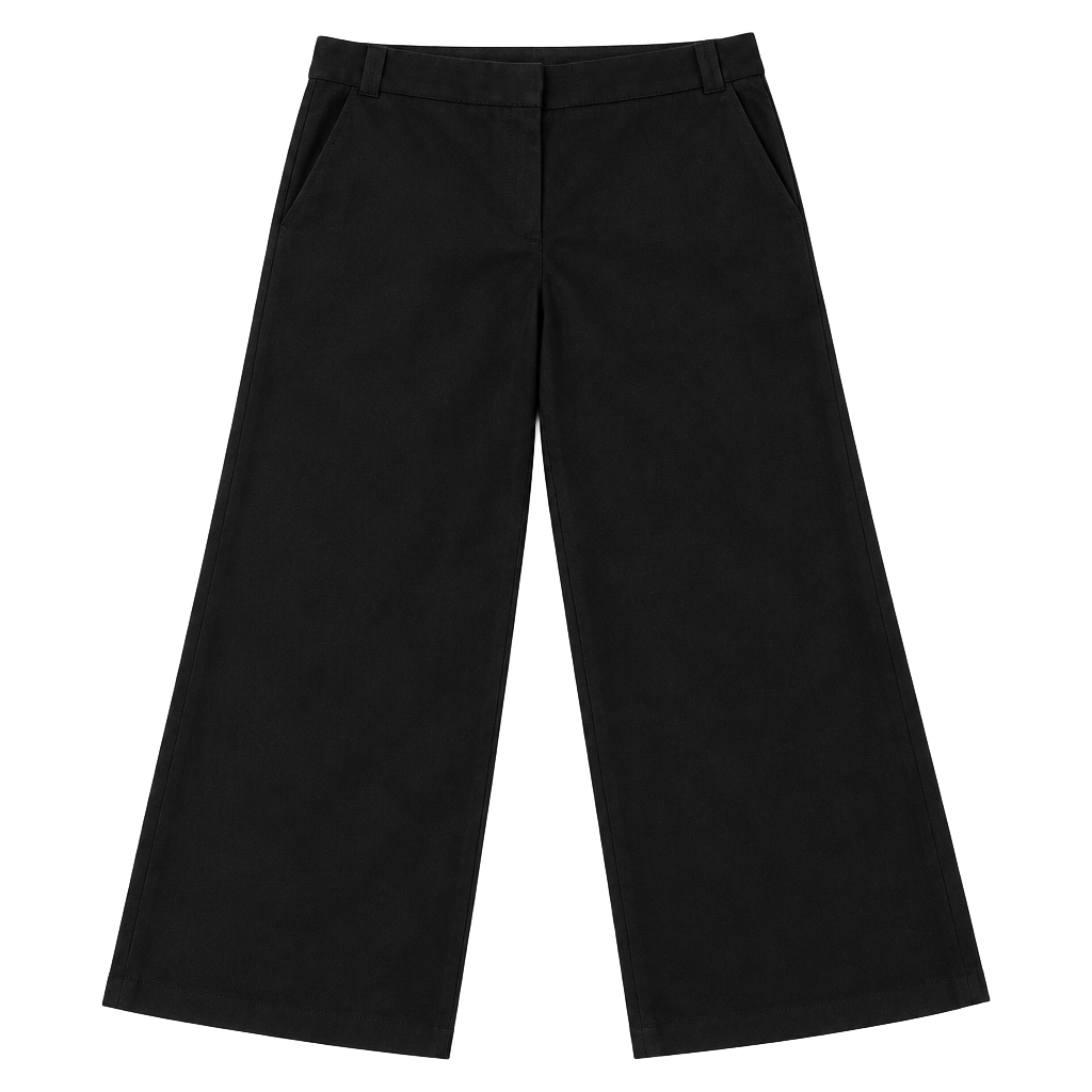 Tory Burch Wide Leg Wool Pants Size 10 Black Career Trousers 1