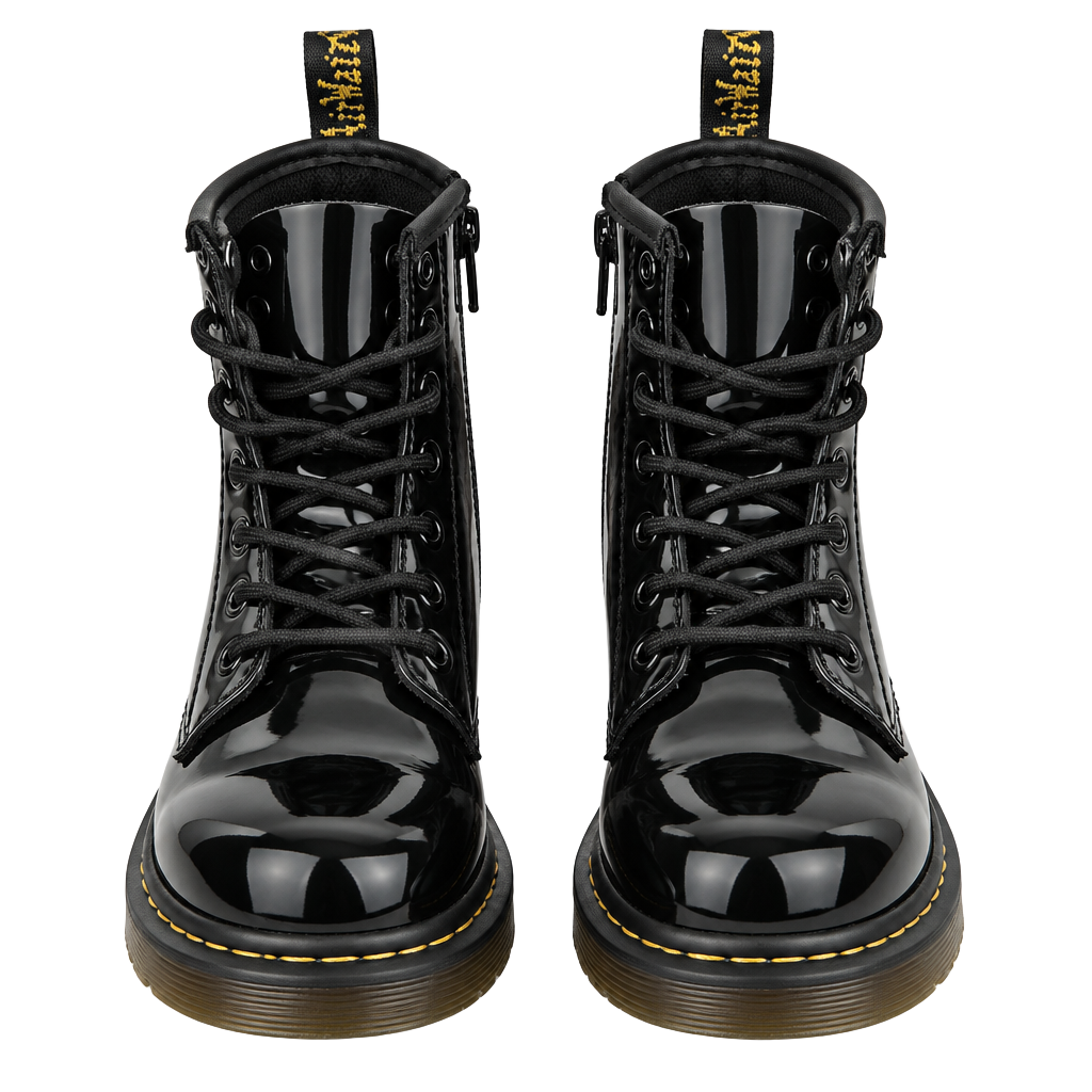 Kids Dr. Martens 1460 J Patent Leather Boots Size Black 1