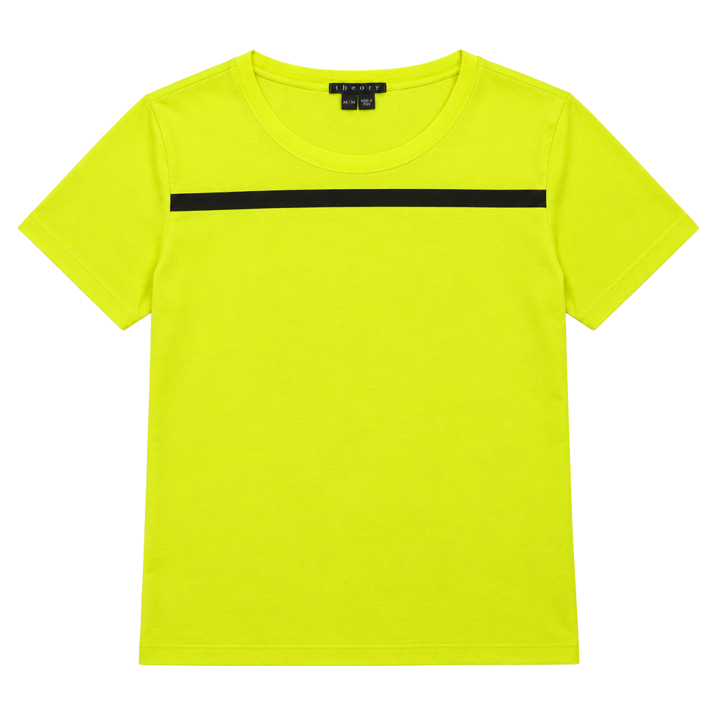 Theory T-Shirt Size M Neon Yellow Scoop Neck Short Sleeve Tee 1