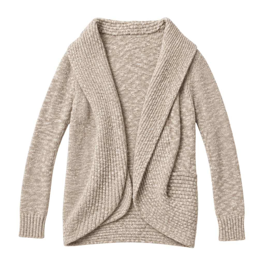 bydesign Women's Medium Open Front Draped Knit Cardigan Sweater Beige 1