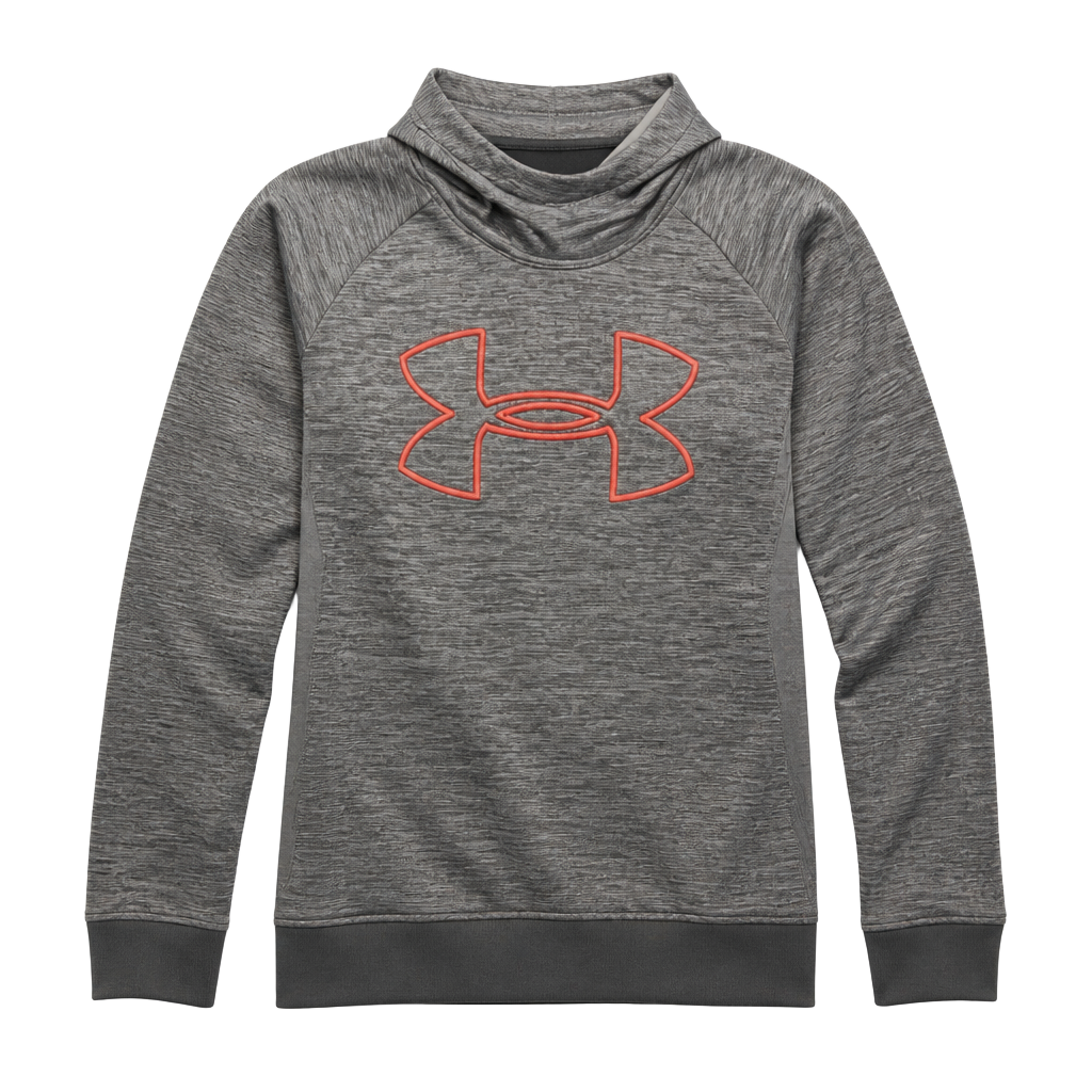 Under Armour Women's ColdGear Hooded Sweatshirt XL Gray/Coral 1
