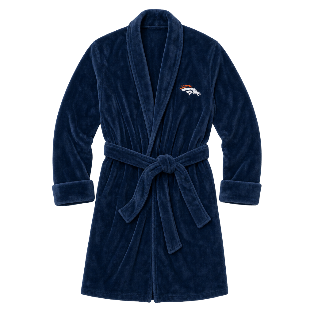 The Northwest Company Denver Broncos Plush Bathrobe Size L/XL 1