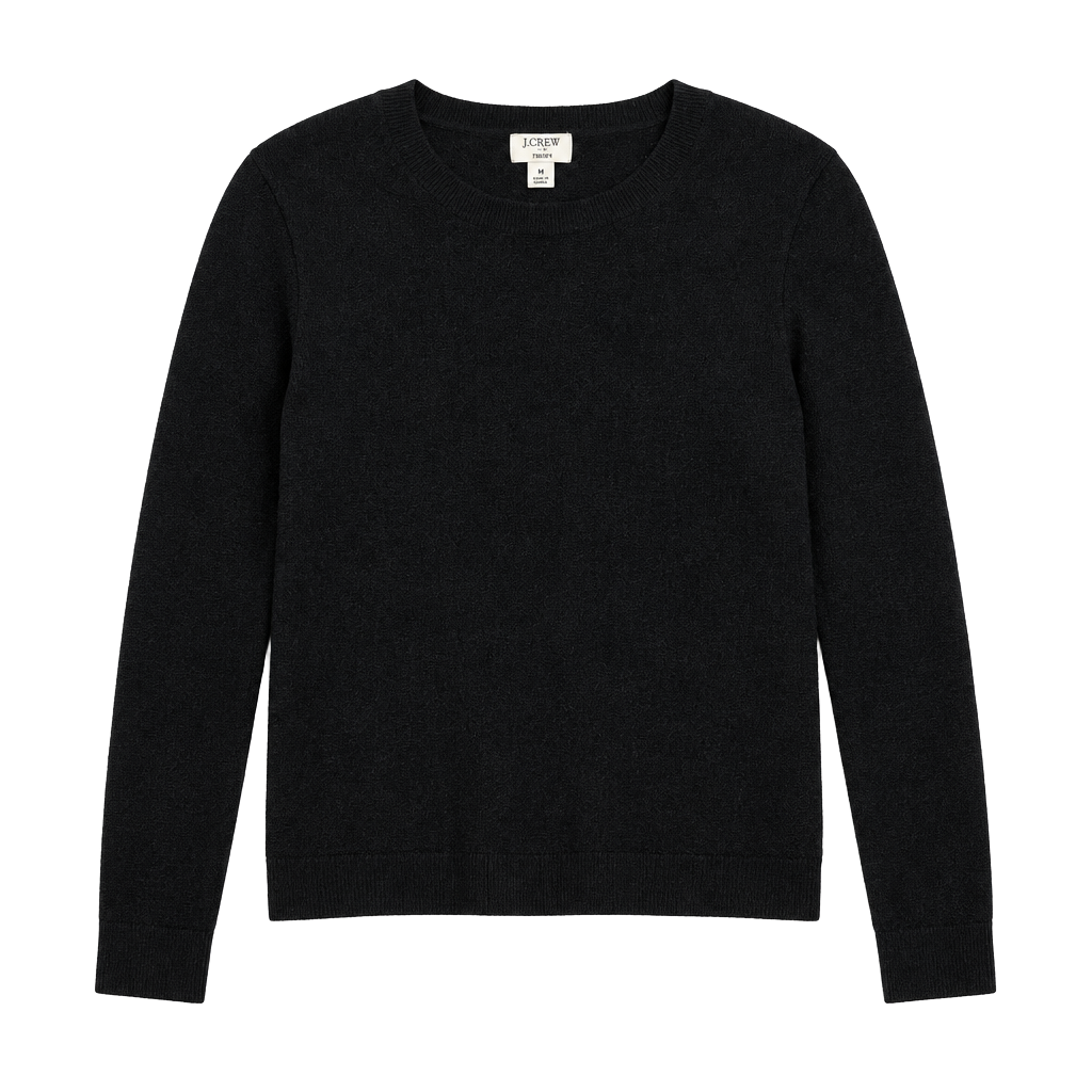 J. Crew Teddie Sweater Size M Black Wool Blend Pullover 1