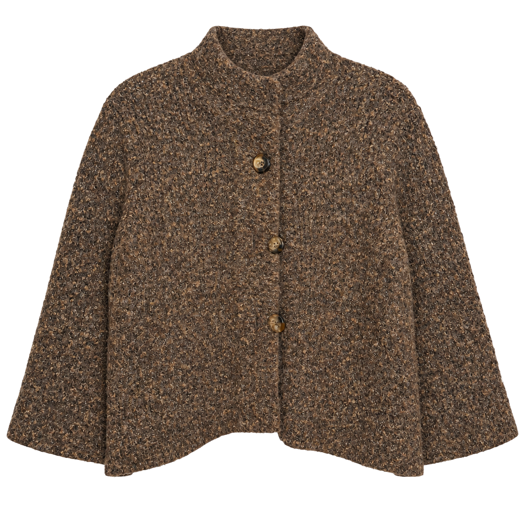 Susan Bristol Cardigan Size M Brown Button Up Textured Sweater 1