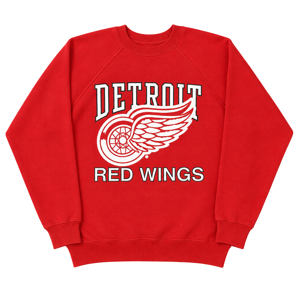 Hanes Detroit Red Wings Sweatshirt Size XL Vintage Red NHL Hockey 1