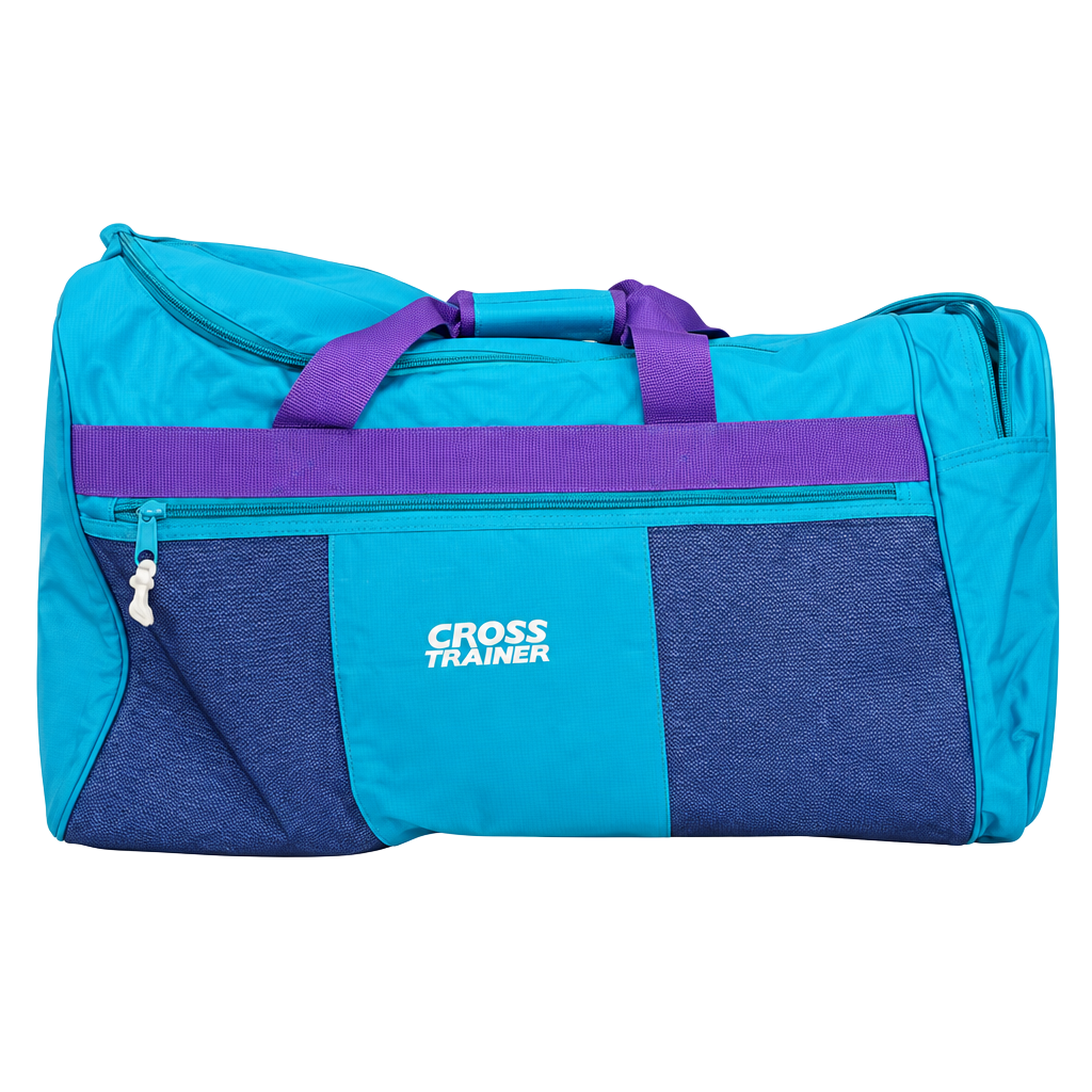 Cross Trainer Vintage Teal & Purple Duffel Bag Gym Sports Bag 1