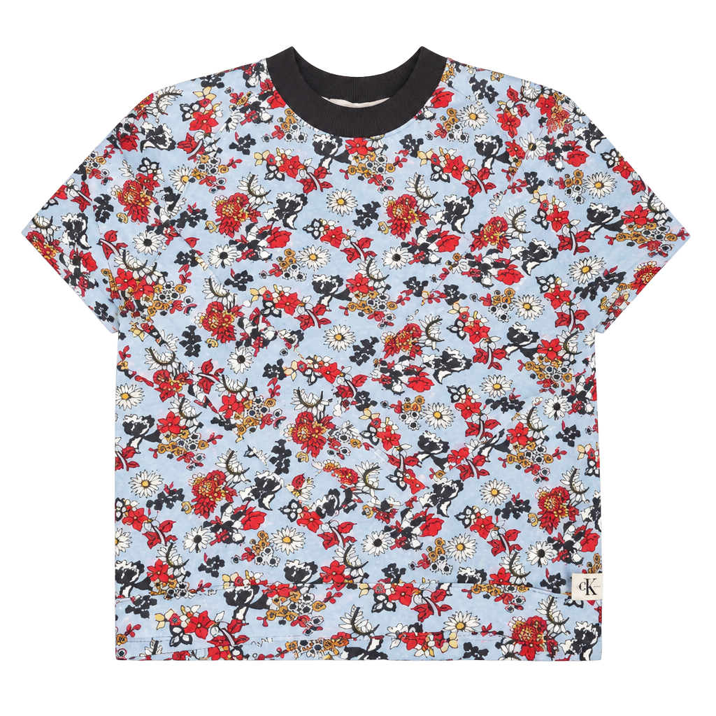 Calvin Klein Jeans Floral Sweatshirt Size M Blue Red 1