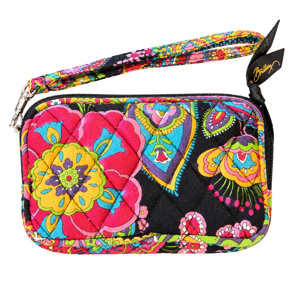 Vera Bradley Frannie Wristlet Ziggy Zinnia Quilted Cotton Floral 1