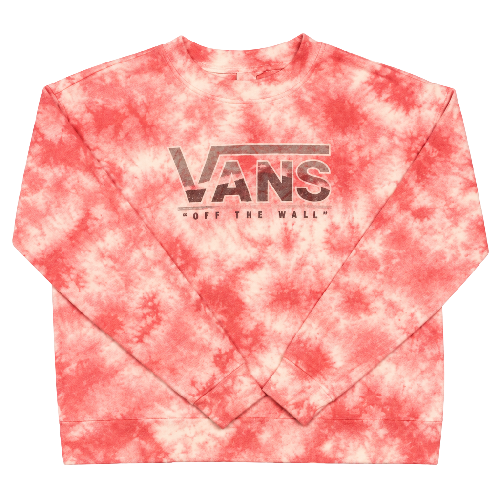 Vans Sweatshirt Size S Pink Tie Dye Off The Wall Crewneck Pullover 1