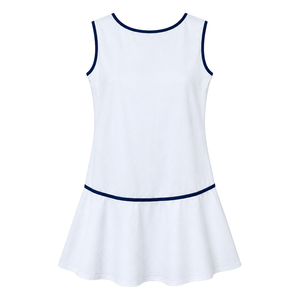 Classic Prep Tennis Dress Size M White Blue Sleeveless 1