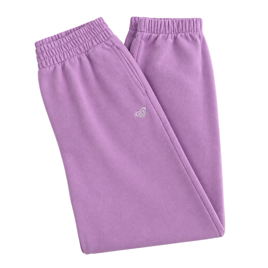 Roxy Mako Jogger Size L Purple Fleece Sweatpants 1