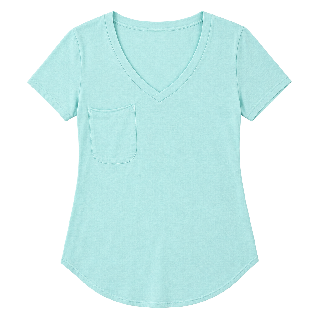 Z Supply Pocket T-Shirt Size S Mint Green V-Neck Scoop Hem 1