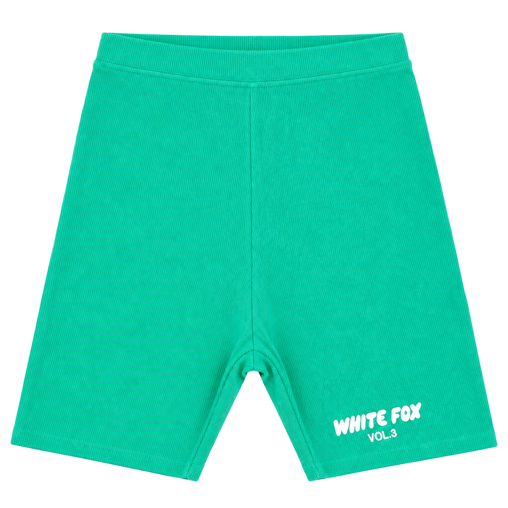 White Fox Offstage Ribbed Bike Shorts Size S Green 1