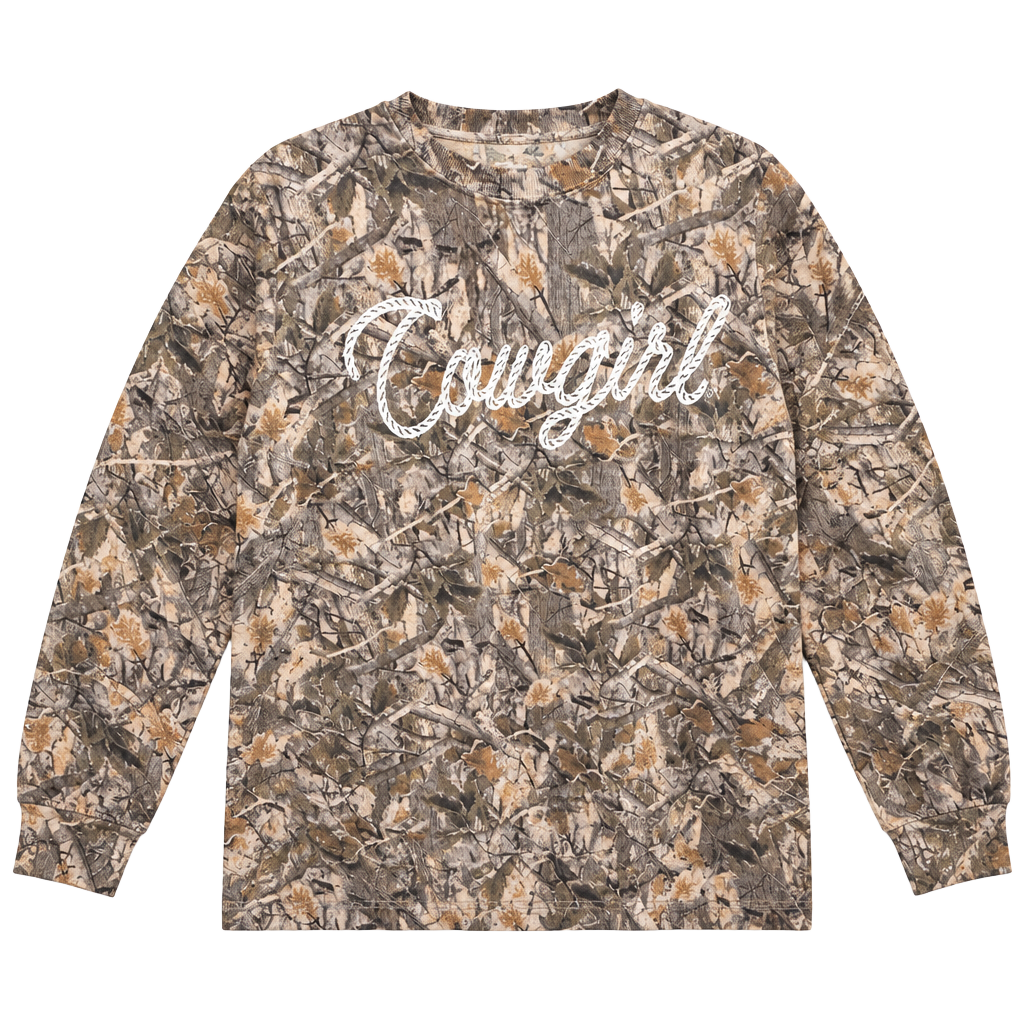 Goodie Two Sleeves Cowgirl Real Tree Camo Sweatshirt XL 1