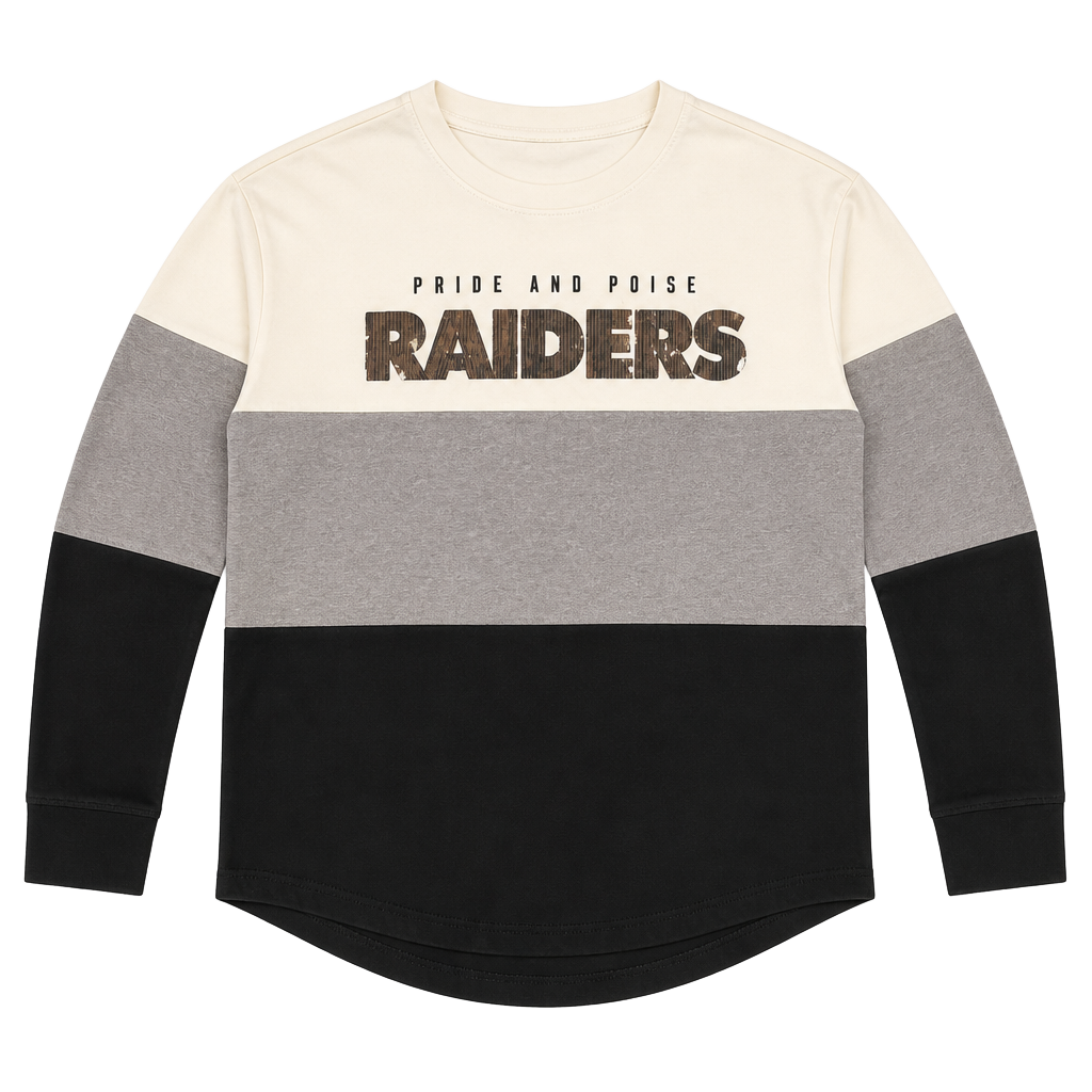 Victoria's Secret PINK NFL Las Vegas Raiders Pride and Poise Sequin Long Sleeve T-Shirt Size S 1