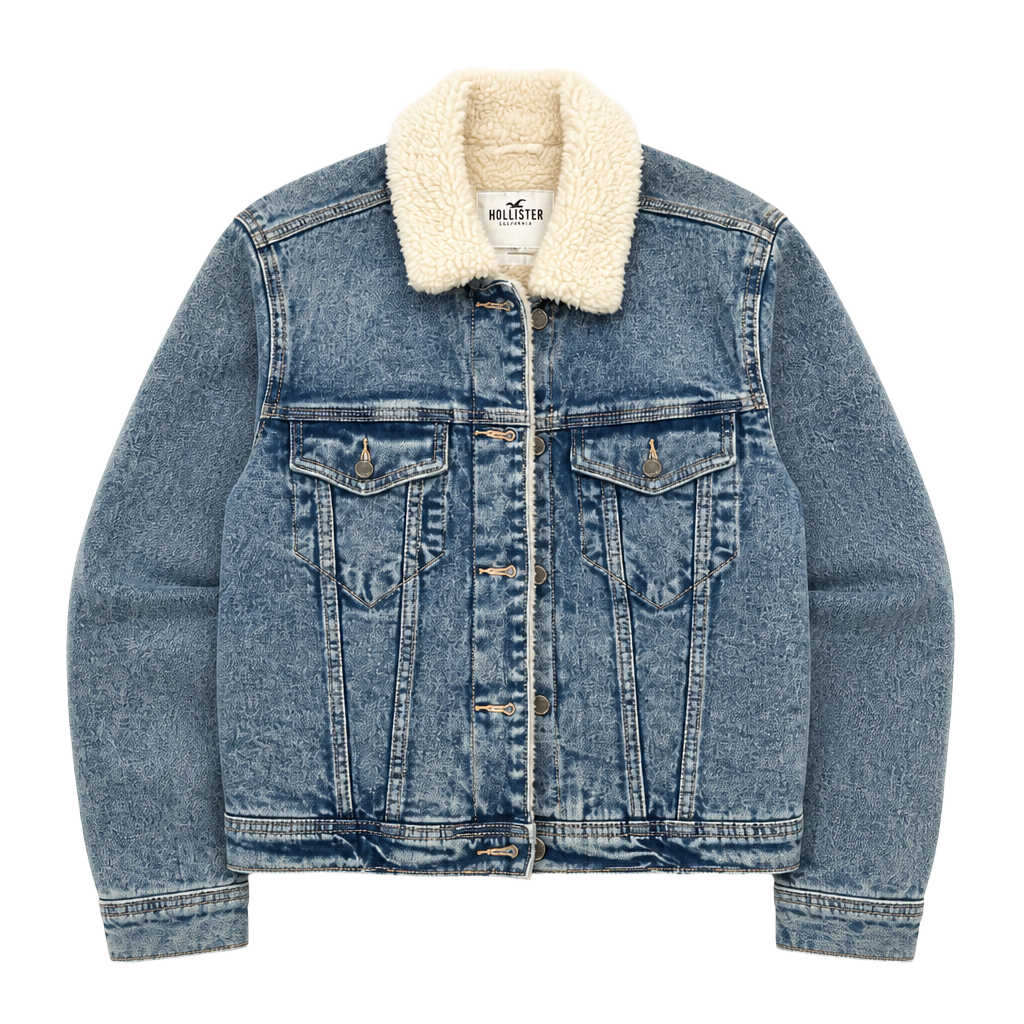 Hollister Sherpa-Lined Denim Trucker Jacket 1