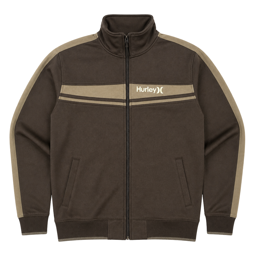 Hurley Full Zip Jacket Size XL Black Gray Track Tracksuit Top 1