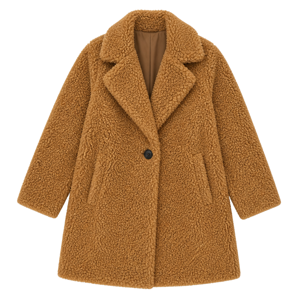 Zara Brown Faux Shearling Teddy Bear Coat Size XS 1