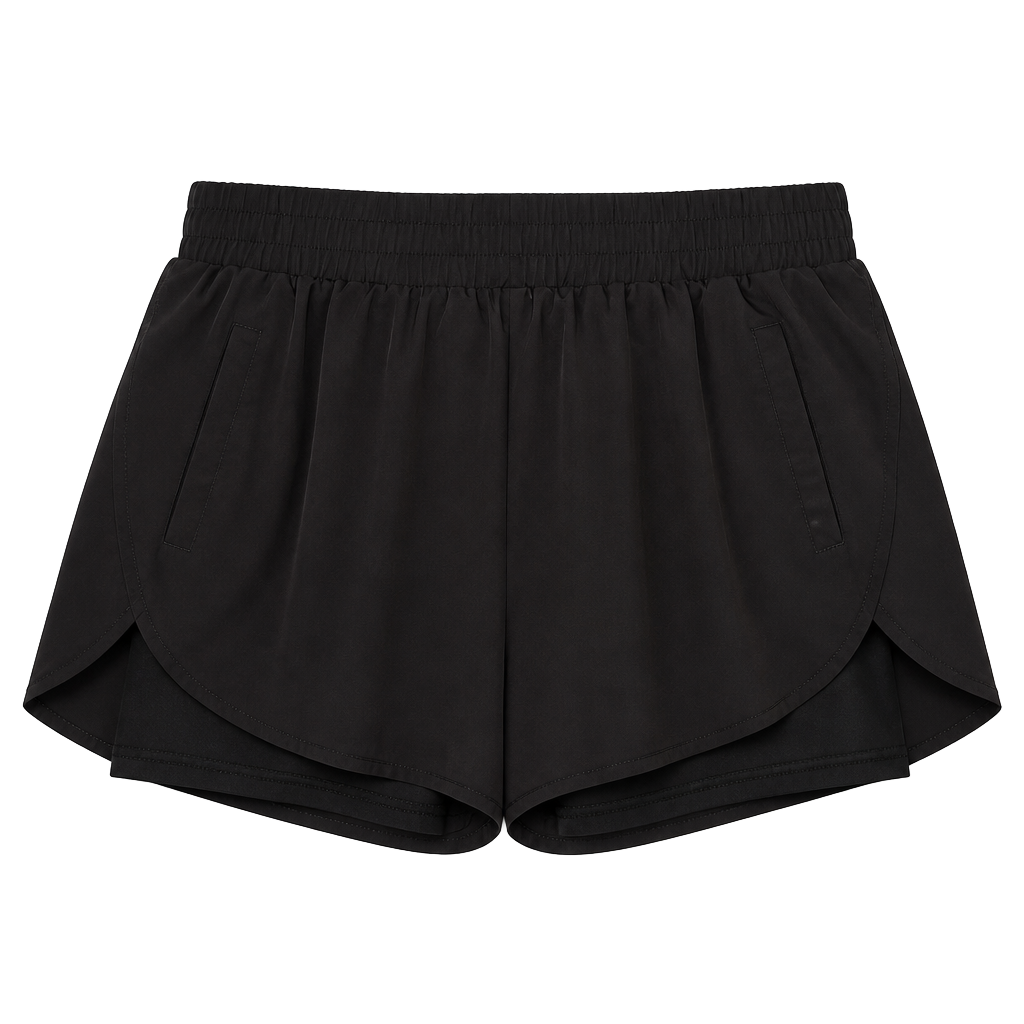 Blooming Jelly Women Black Flowy 2-in-1 Athletic Running Shorts XL 1