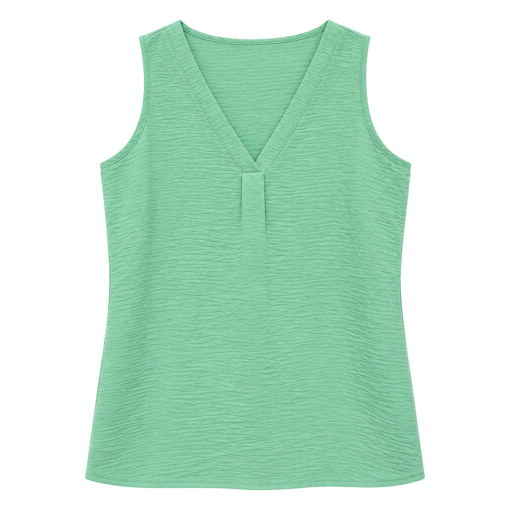 Zenana Sleeveless Top Size 1X Mint V-Neck Textured Pullover 1