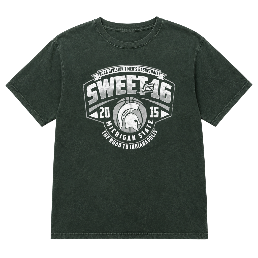 Michigan State 2015 Sweet 16 NCAA T-Shirt Size 2XL Green 1