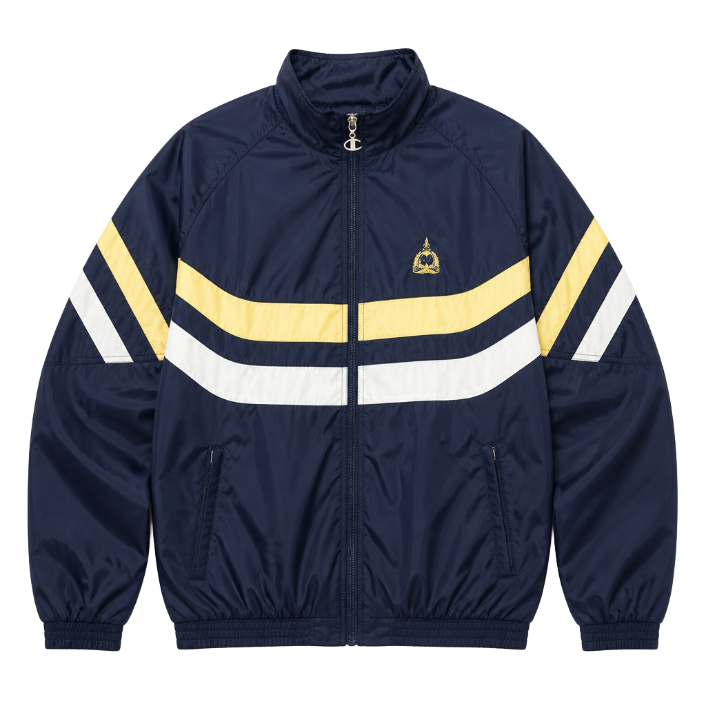 Vintage 90s Champion Notre Dame Fighting Irish Navy Blue Windbreaker Jacket XL 1