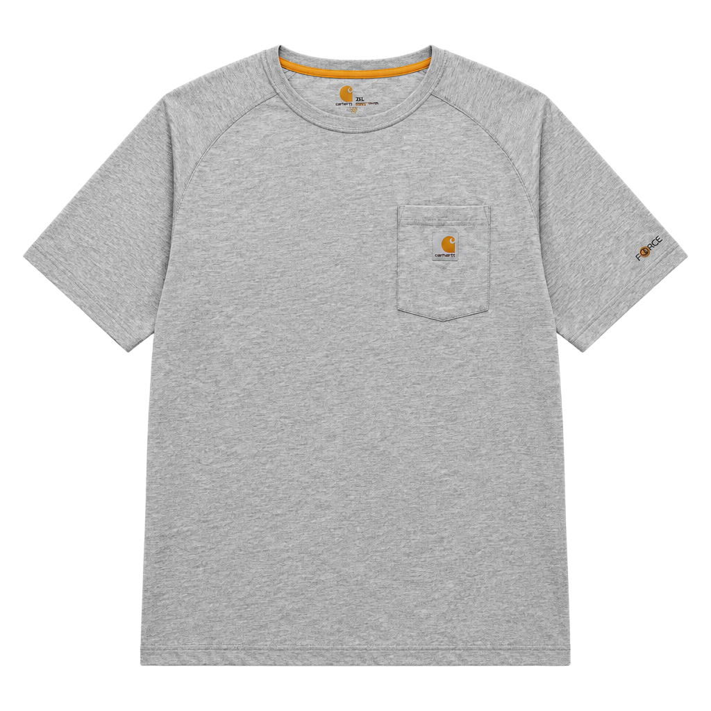 Carhartt Force Relaxed Fit Pocket T-Shirt Size 2XL Grey Short Sleeve 1
