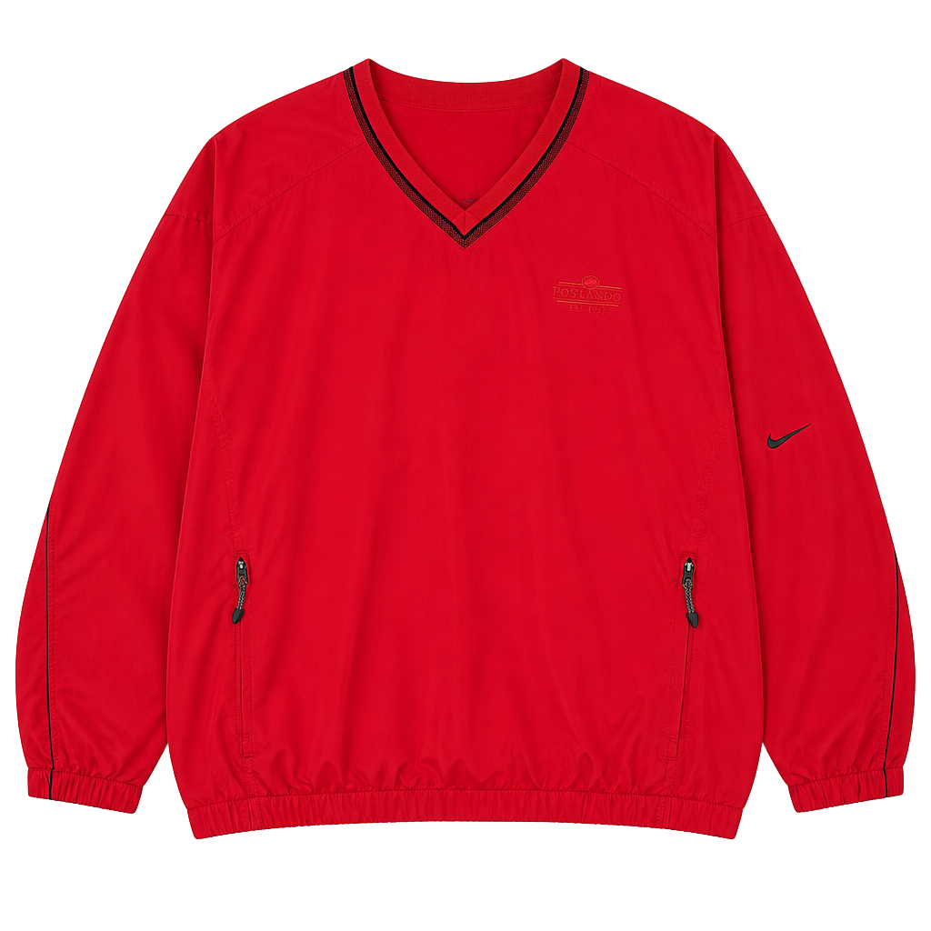 Nike Golf Clima-Fit Red V-Neck Pullover Windbreaker Jacket Bos Landen Mens XL 1