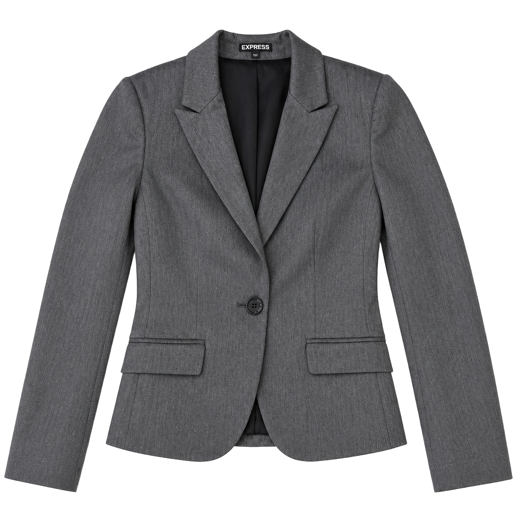 Express Gray Single Button Blazer Jacket Size 2 1