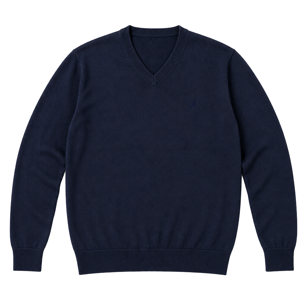 Nautica Luxury Performance V-Neck Sweater Size XL Navy 1
