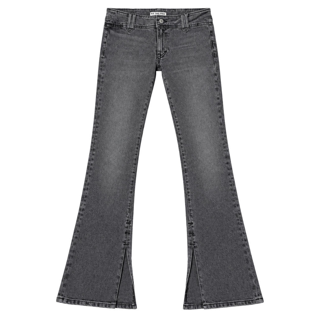 Free People We The Free Jeans Size 24 Gray Split Hem Bootcut Denim 1